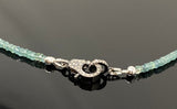 Close up showing details of Blue tourmaline beads and pave diamond clasp