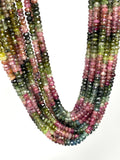 Natural Watermelon Multi Tourmaline Beads, Bulk Wholesale Gemstone Beads, Faceted Tourmaline Beads,AA+ Quality, 13.5" Strand