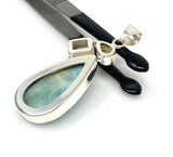 Gemstone Pendant - Larimar, Citrine and Golden Rutile, Bohemian Jewelry, Larimar Pendant, Sterling Silver Jewelry