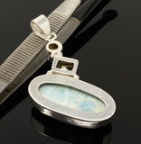 Natural Larimar with Garnet and Citrine Gemstone Pendant, Sterling Silver Jewelry, Larimar Pendant, Citrine Pendant, Bohemian Jewelry