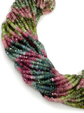 Natural untreated Watermelon Tourmaline beads displaying unique inclusions and beautiful multicolor hues.