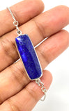 Lapis Lazuli Bar Gemstone Bracelet, Sterling Silver Adjustable Bolo Bracelet, AAA Quality Lapis Lazuli Bracelet, Gifts for Her