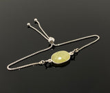 Yellow Sapphire Gemstone Bracelet, Sterling Silver Adjustable Bolo Bracelet, Layering Bracelet, Gifts for Her