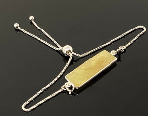 Yellow Sapphire Gemstone Bar Bracelet, Sterling Silver Bolo Bracelet, Layering Bracelet, November Birthstone Jewelry