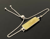 Yellow Sapphire Gemstone Bar Bracelet, Sterling Silver Bolo Bracelet, Layering Bracelet, November Birthstone Jewelry