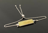 Yellow Sapphire Gemstone Bar Bracelet, Sterling Silver Bolo Bracelet, Layering Bracelet, November Birthstone Jewelry