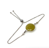 Yellow Sapphire Gemstone Bar Bracelet, Sterling Silver Bolo Bracelet, Layering Bracelet, November Birthstone Jewelry