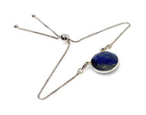 Lapis Lazuli Bar Gemstone Bracelet, Sterling Silver Adjustable Bolo Bracelet, AAA Quality Lapis Lazuli Bracelet, Gifts for Her