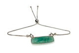 Amazonite Gemstone Bar Bracelet, Sterling Silver Adjustable Bolo Bracelet, AAA Quality Peruvian Amazonite Bracelet, Gifts for Her