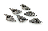 Pave Diamond Clasp, Sterling Silver Lobster Clasp with Diamond Bail, Double Sided Diamonds, 17.5mm x 11mm