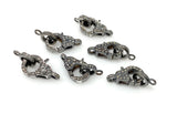 Pave Diamond Clasp, Sterling Silver Lobster Clasp with Diamond Bail, Double Sided Diamonds, 17.5mm x 11mm