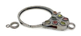 Pave Diamond Clasp with Tourmaline, Sterling Silver Lobster Clasp with Diamond Bail, Tourmaline Gemstone Clasp, Large Size 52.70mm x 34mm