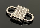 Pave Diamond Lock, Black Rhodium over Sterling Silver Double Sided Clasp and Double Sided Diamonds, 24.5mm x 14mm , 1 Pc