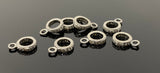 7 Pcs Pave Diamond Bail, Pave Diamond Closed Pendant Bail Clasp, Jewelry Findings, Black Rhodium over Sterling Silver Bail, 12.5mm x 9mm