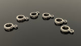 7 Pcs Pave Diamond Bail, Pave Diamond Closed Pendant Bail Clasp, Jewelry Findings, Black Rhodium over Sterling Silver Bail, 12.5mm x 9mm