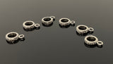 7 Pcs Pave Diamond Bail, Pave Diamond Closed Pendant Bail Clasp, Jewelry Findings, Black Rhodium over Sterling Silver Bail, 12.5mm x 9mm
