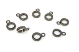 7 Pcs Pave Diamond Bail, Pave Diamond Closed Pendant Bail Clasp, Jewelry Findings, Black Rhodium over Sterling Silver Bail, 12.5mm x 9mm