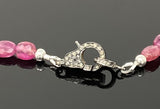 Pink Sapphire Necklace with Pave Diamond Clasp, Healing Spiritual September Birthstone Jewelry, Birthstones & Crystals, Heart Chakra Jewelry