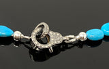 17" Genuine Arizona Turquoise Necklace with Pave Diamond Clasp, Spiritual Healing Chakra Necklace, Crystal Jewelry, December Birthstone Gift