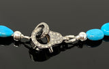 17" Genuine Arizona Turquoise Necklace with Pave Diamond Clasp, Spiritual Healing Chakra Necklace, Crystal Jewelry, December Birthstone Gift