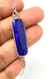 Lapis Lazuli Bar Gemstone Bracelet, Sterling Silver Adjustable Bolo Bracelet, AAA Quality Lapis Lazuli Bracelet, Gifts for Her