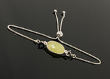 Yellow Sapphire Gemstone Bracelet, Sterling Silver Adjustable Bolo Bracelet, Layering Bracelet, Gifts for Her