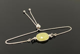 Yellow Sapphire Gemstone Bracelet, Sterling Silver Adjustable Bolo Bracelet, Layering Bracelet, Gifts for Her