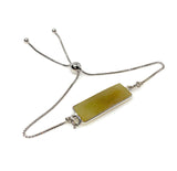 Yellow Sapphire Gemstone Bar Bracelet, Sterling Silver Bolo Bracelet, Layering Bracelet, November Birthstone Jewelry