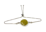 Yellow Sapphire Gemstone Bar Bracelet, Sterling Silver Bolo Bracelet, Layering Bracelet, November Birthstone Jewelry