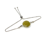 Yellow Sapphire Gemstone Bar Bracelet, Sterling Silver Bolo Bracelet, Layering Bracelet, November Birthstone Jewelry