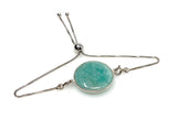 Amazonite Gemstone Bracelet, Sterling Silver Adjustable Bolo Bracelet, AAA Quality Peruvian Amazonite Bracelet, Gifts for Her