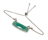 Amazonite Gemstone Bar Bracelet, Sterling Silver Adjustable Bolo Bracelet, AAA Quality Peruvian Amazonite Bracelet, Gifts for Her