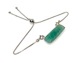 Amazonite Gemstone Bar Bracelet, Sterling Silver Adjustable Bolo Bracelet, AAA Quality Peruvian Amazonite Bracelet, Gifts for Her