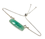 Amazonite Gemstone Bar Bracelet, Sterling Silver Adjustable Bolo Bracelet, AAA Quality Peruvian Amazonite Bracelet, Gifts for Her