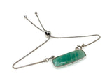 Amazonite Gemstone Bar Bracelet, Sterling Silver Adjustable Bolo Bracelet, AAA Quality Peruvian Amazonite Bracelet, Gifts for Her