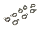 7 Pcs Pave Diamond Bail, Pave Diamond Closed Pendant Bail Clasp, Jewelry Findings, Black Rhodium over Sterling Silver Bail, 12.5mm x 9mm