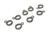7 Pcs Pave Diamond Bail, Pave Diamond Closed Pendant Bail Clasp, Jewelry Findings, Black Rhodium over Sterling Silver Bail, 12.5mm x 9mm