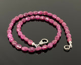 17.25” Genuine Pink Sapphire Necklace with Pave Diamond Clasp, Natural Pink Sapphire Necklace, AAA Grade, Gifts for Her