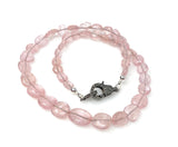 16.5” Morganite Necklace with Pave Diamond Clasp, Natural Pink Morganite Necklace AAA Grade, Spiritual Healing Crystal Jewelry, Heart Chakra