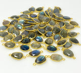5Pcs/10PcsLabradorite Connectors, Gemstone Connectors, Bulk Wholesale Jewelry Supplies, 19x10mm - 25x12.5mm