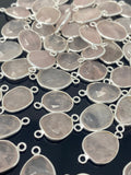 5Pcs/ 10Pcs Rose Quartz Connector, Gemstone Connectors, Wholesale Bulk Jewelry Supplies, 19x10mm-24x13mm