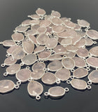 5Pcs/ 10Pcs Rose Quartz Connector, Gemstone Connectors, Wholesale Bulk Jewelry Supplies, 19x10mm-24x13mm