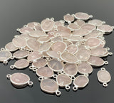5Pcs/ 10Pcs Rose Quartz Connector, Gemstone Connectors, Wholesale Bulk Jewelry Supplies, 19x10mm-24x13mm