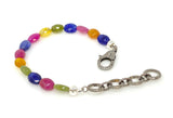 Genuine Multi Sapphire Gemstone Bracelet, Pave Diamond Adjustable Bracelet, Sapphire Jewelry, Gifts for Her