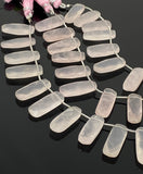 Rose Quartz Gemston Beads, Jewelry Supplies, Wholesale Bulk Beads, 23.5x9mm- 24.5x9.5mm, 7.5” Strand