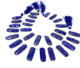 Natural Lapis Lazuli Gemstone Beads, Bulk Wholesale Beads, Jewelry Supplies, 24x9mm - 24.5x9.5mm, 7.75” Strand