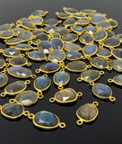 5Pcs/10PcsLabradorite Connectors, Gemstone Connectors, Bulk Wholesale Jewelry Supplies, 19x10mm - 25x12.5mm