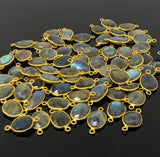 5Pcs/10PcsLabradorite Connectors, Gemstone Connectors, Bulk Wholesale Jewelry Supplies, 19x10mm - 25x12.5mm