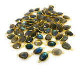 5Pcs/10PcsLabradorite Connectors, Gemstone Connectors, Bulk Wholesale Jewelry Supplies, 19x10mm - 25x12.5mm