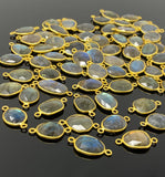 5Pcs/10PcsLabradorite Connectors, Gemstone Connectors, Bulk Wholesale Jewelry Supplies, 19x10mm - 25x12.5mm